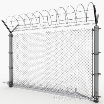 PVC siyah vinil kaplamalı zincir bağlantı çit